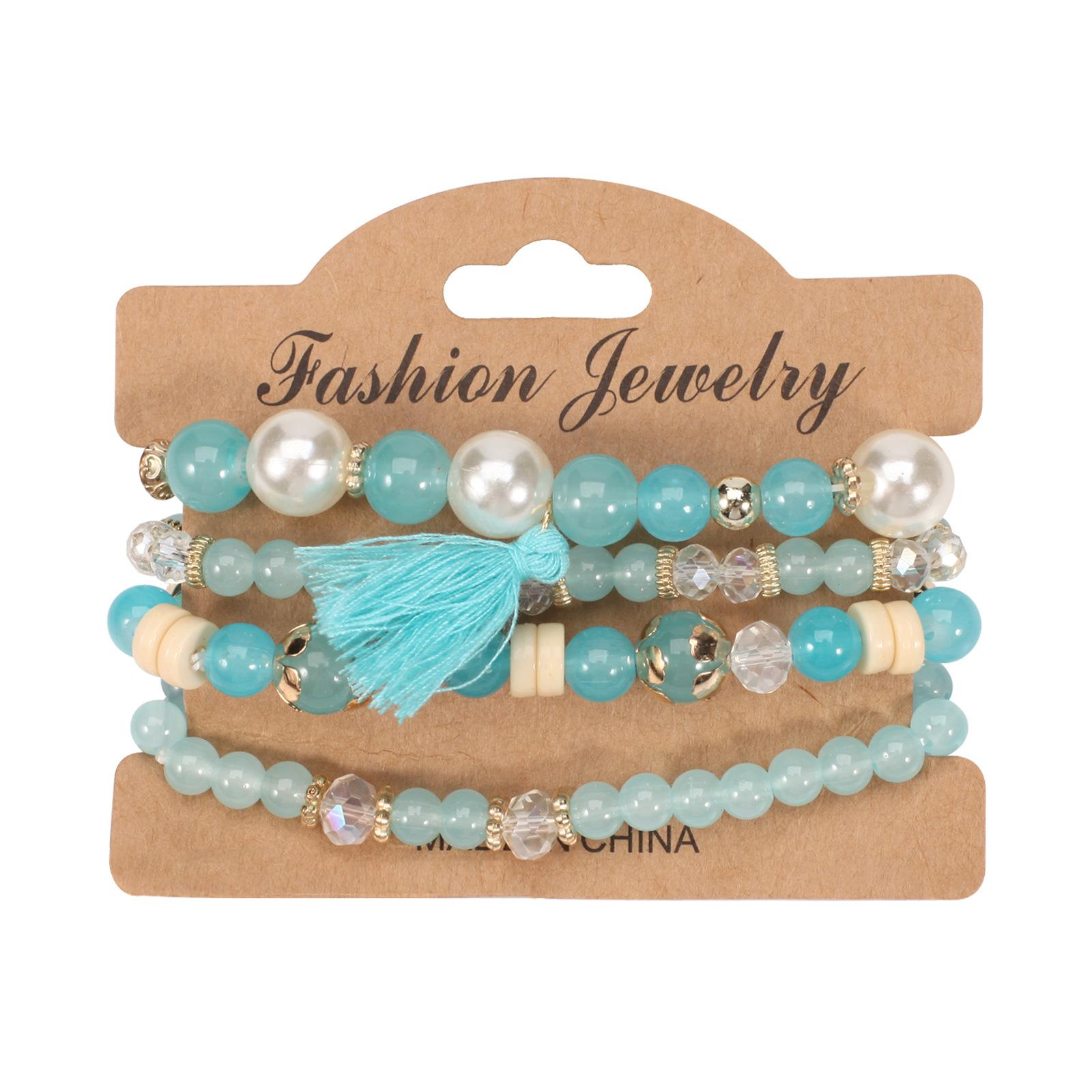 

JYL TS Bracelet Bohemian Mardi Gras Party Beads Ignites Celebration HY-2876-3 Lake Blue кукурудза кольору