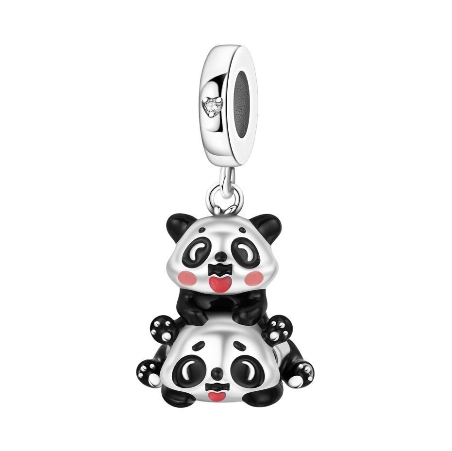 Cute Panda Charm Beads For Bracelet DIY Jewelry Making Accessories Cartoon Pendant Stringing Supplies Craft Parts