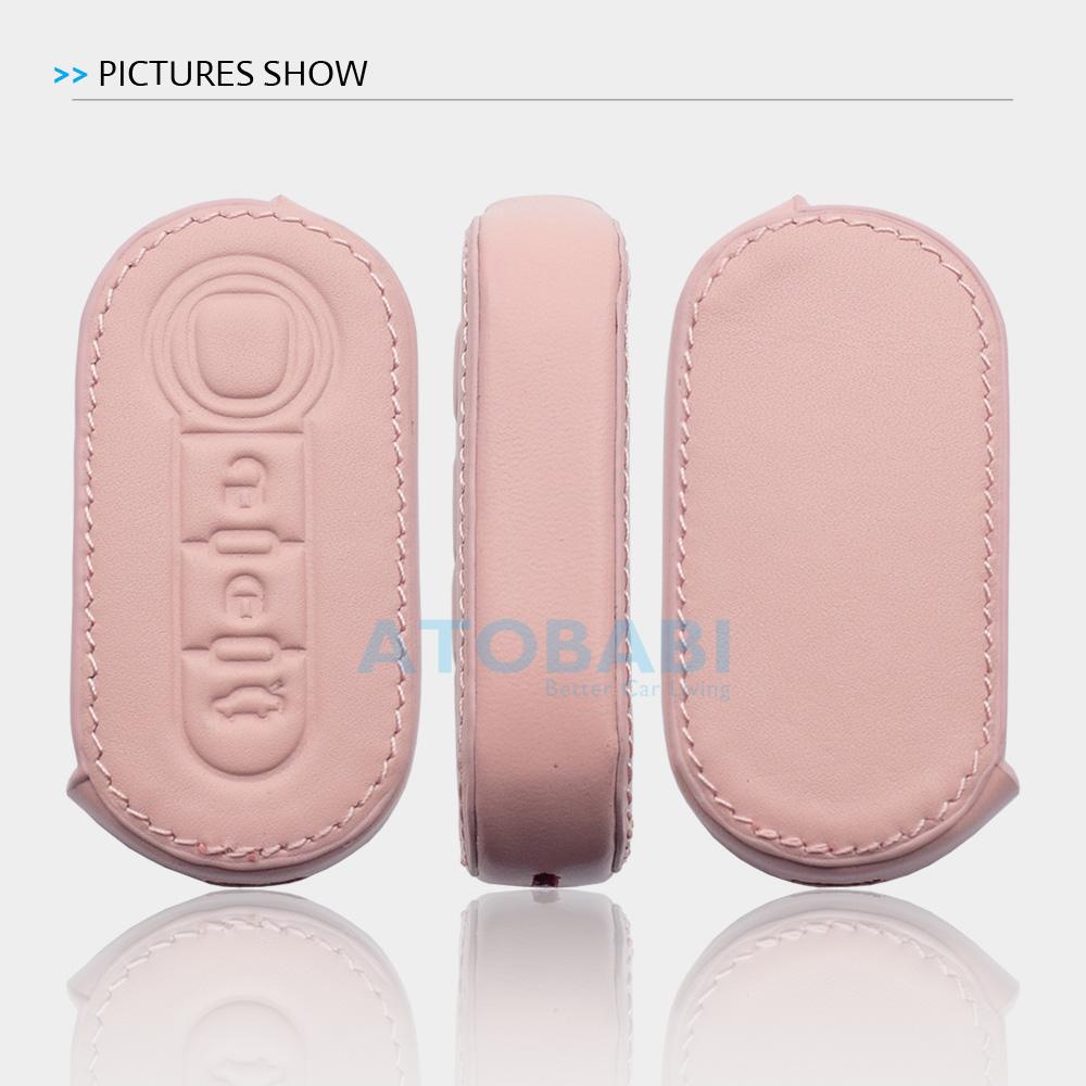 Leather Car Key Case 3 Button Folding Remote Control Protect Cover For Fiat 500 500L 500X Brava Punto Ducato Fiorino Panda Stilo