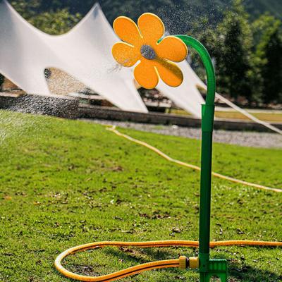 Dancing Flower Lawn Sprinkler Ground Insert Crazy Daisy Sprinkler Funny 360-Degree Rotating Sun Flower Garden Sprinkler for Yard Watering Dogs