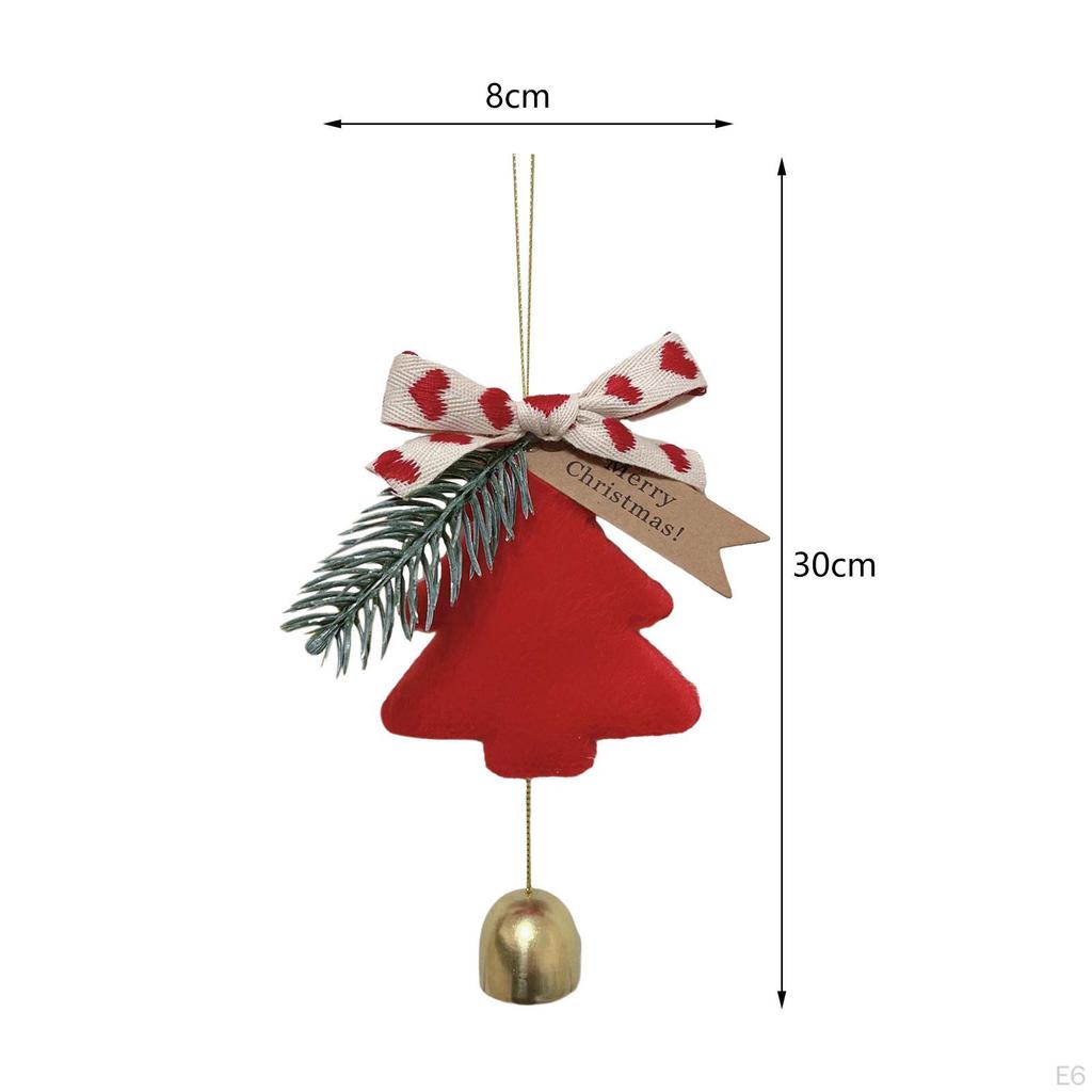 Christmas Tree Pendant Ornament Wall Hanging Cute Versatile with Bowknot And Bell Xmas Decor
