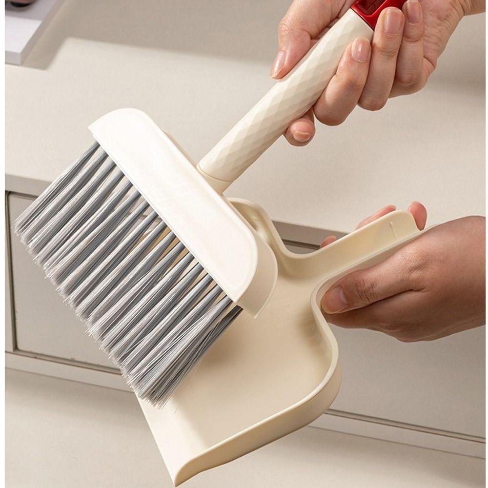 Plastic Desktop Mini Broom Mini Handheld Sweeping Brush Portable Dustpan Set  Household Tool