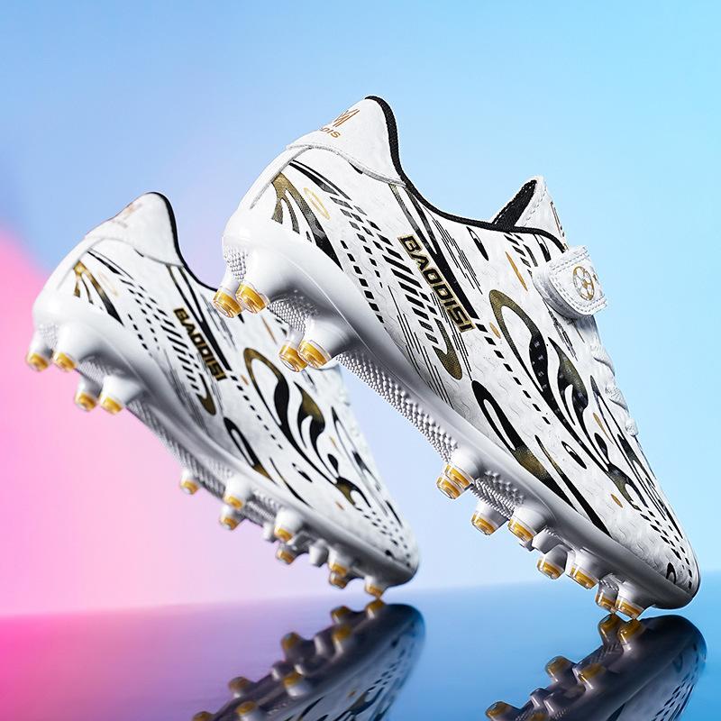 C Luo children's Velcro football shoes men's long nails broken nails middle school children primary school students grass game training shoes