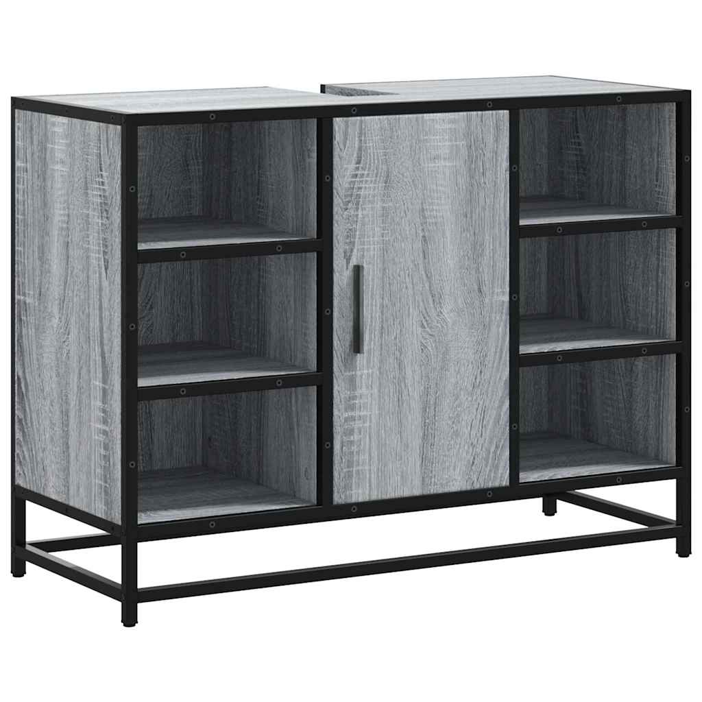 Bathroom Vanity Unit Grey Sonoma 80 x 33 x 60 cm Particleboard