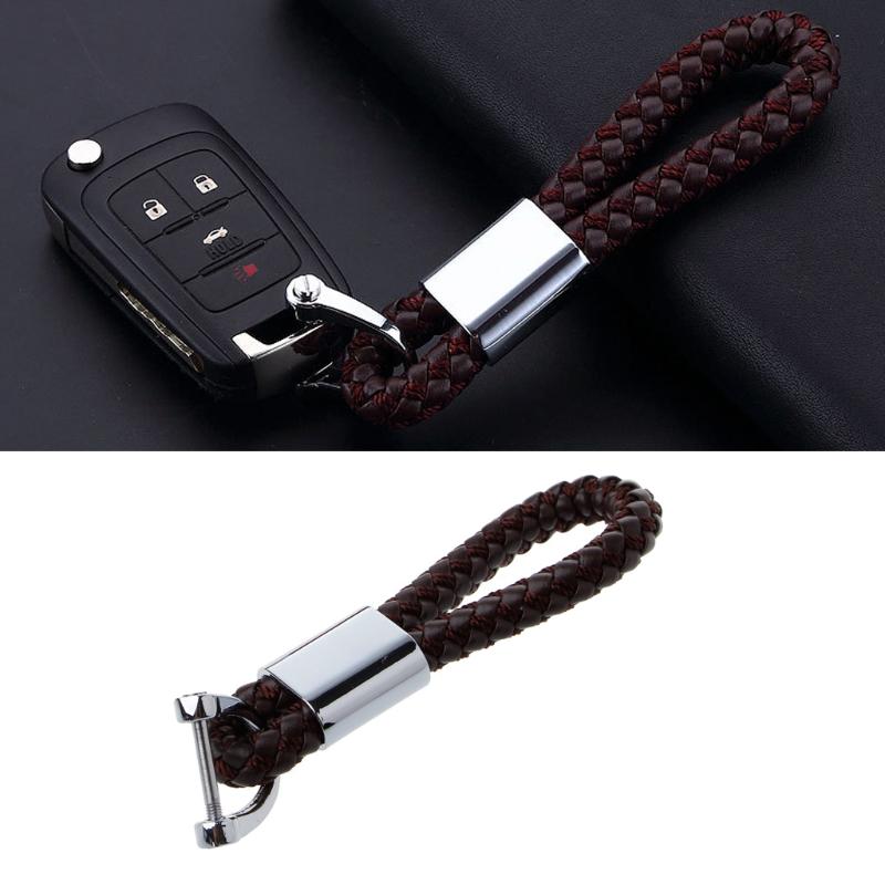 Braided Leather Strap Universal for Key Chain Ring For Car