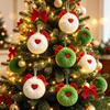 6PCS Plush Fabric Christmas Tree Hanging Ornament Plush Balls Xmas Tree Decor  Holiday Party Decor