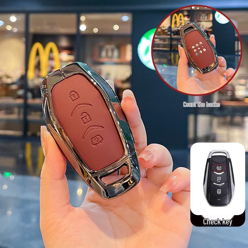 Blue Electric E5plus Key Case for Dongfeng Seres E5 Plug-in Hybrid DE-i Car Key Shell