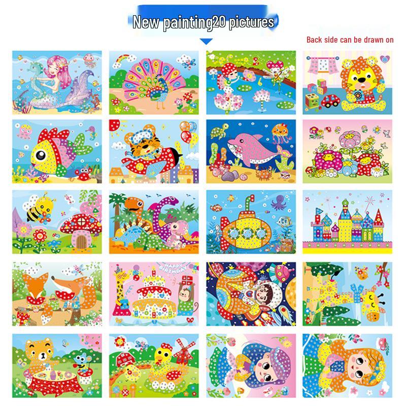 Children's DIY Cartoon Mosaic Diamond Painting Kit with EVA Stickers