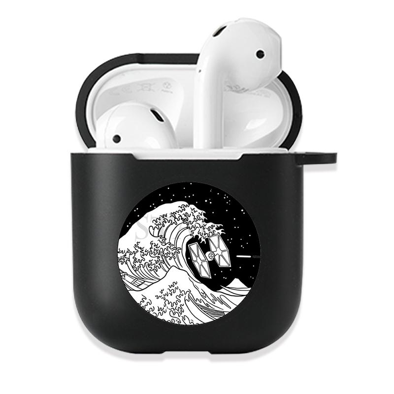 Soft Black Silicone Case for Apple Airpods Pro 3 2 1 The Great Wave of Kanagawa Bluetoooth Wireless Earphone Cases Airpod Cover