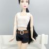 O Neck Sleeveless White Tops + Short Jean Pants Clothes for Barbie Doll 1/6 BJD Doll Clothes Doll House Accessories Kid Toy Girl