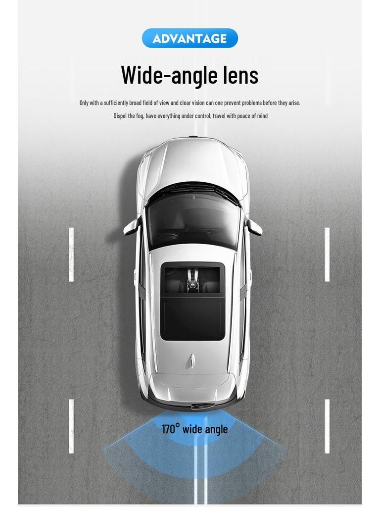 European License Plate Frame with 16 LED Lights and HD Rearview Camera