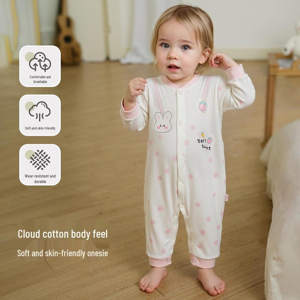 Tongtai Newborn Pure Cotton Baby Bodysuit - Spring/Autumn Jumpsuit Romper