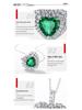 S925 Silver Lab-Grown Emerald Heart Pendant: Retro European-American Style Necklace for Women