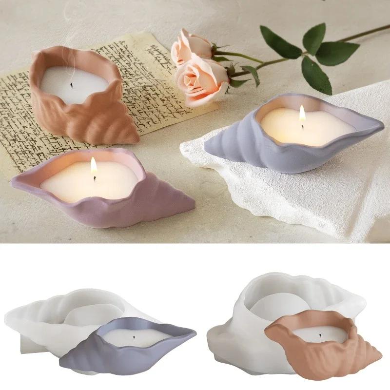 A Top Quality Crystal Drop Glue Conch Silicone Mold DIY Gypsum Resin Aromatherapy Candle Cup Gypsum Flower Pot Vase Jewelry