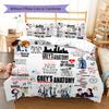 Biancheria da letto con motivo Grey's Anatomy, Set copripiumino Copripiumino Federa Regalo di Compleanno per la Casa (1 * copripiumino + 2 * federa, senza nucleo)