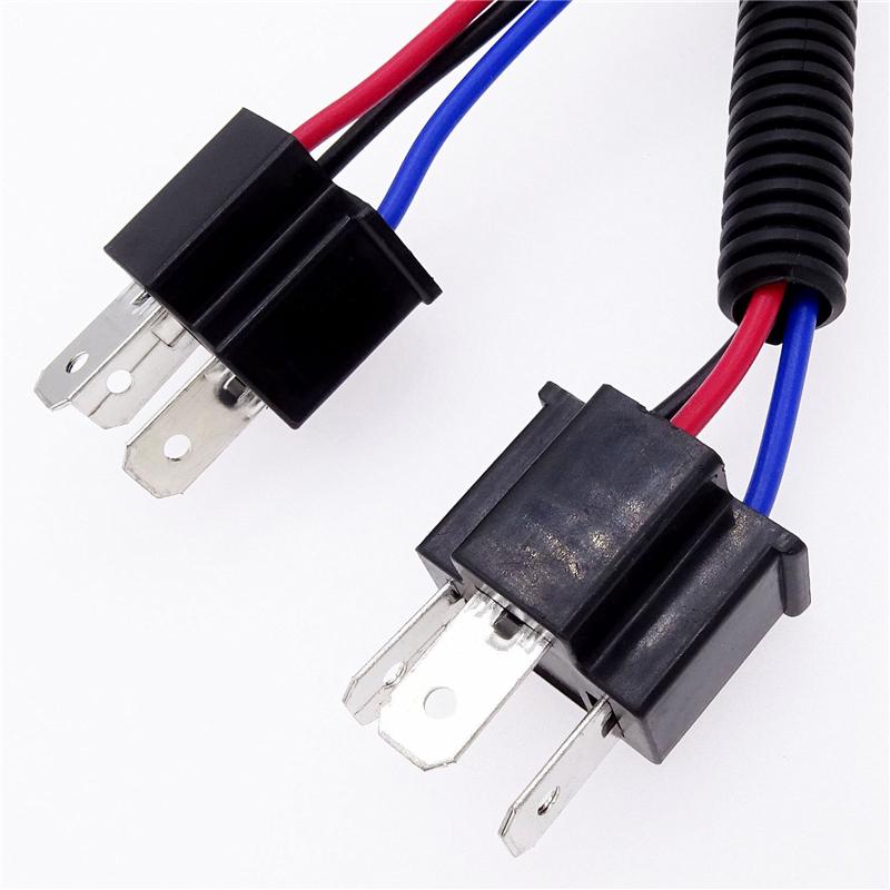 2Pcs for H4 Car Fog Light Bulb Light Socket Headlight Female To Male Wired Harness Adpater Base LED Bulb Adapter Car Accessories