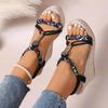 Fashion Mixed Colours Woven Spaghetti Straps Thick Platform Sandals Womens Summer Super High Heel Sandels Outdoor Beach Non-Slip Sandals