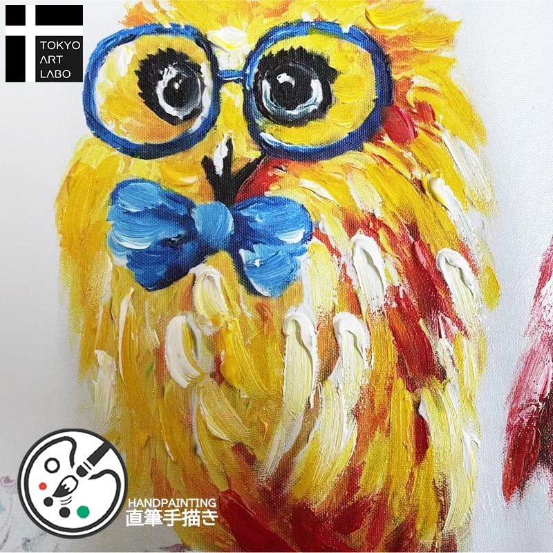 Cute Owl Wall 49cm X Feng Oil Art Year of the Rooster Art, 95cm, Framed, Stylish, Landscape, Shui, Painting, Panel, Owl,