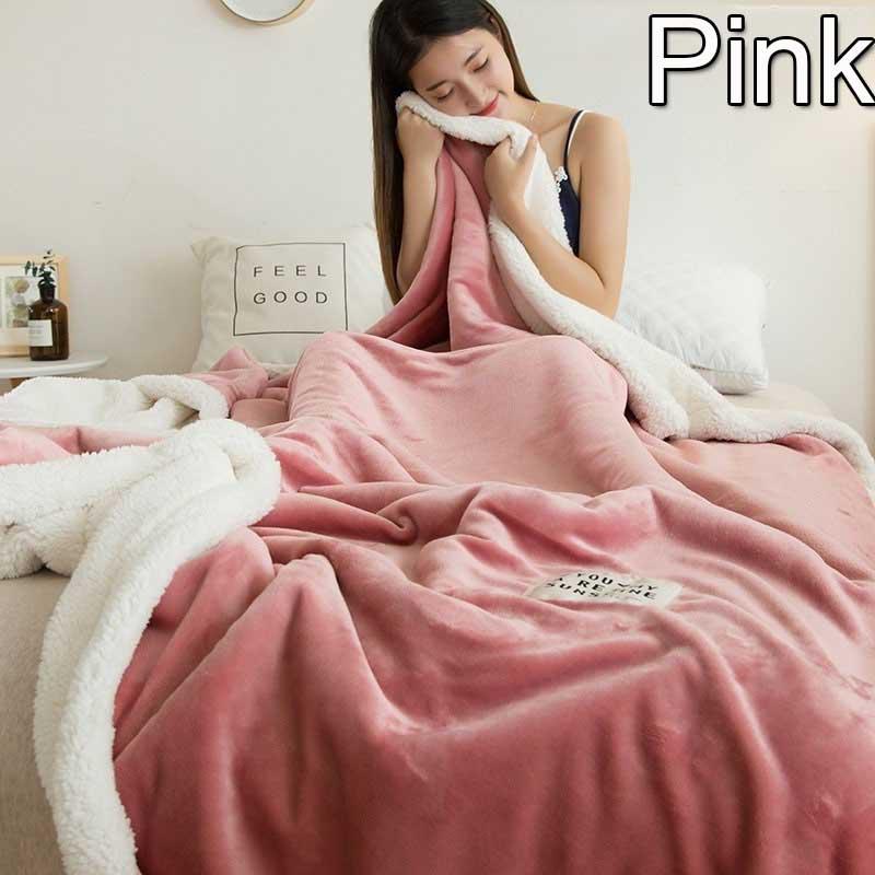 Super Soft Solid Color Double Thick Lambs Fleece Flannel Blanket Air Conditioning Blanket