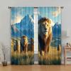 2pc Drapes Lion and Pride Machine Washable Polyester Without Electricity Festive Wall Decor Suitable for Holiday Decorations