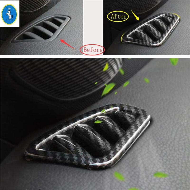 Carbon Fiber Trunk Door Switch Button / Air AC Outlet Armrest Glass Lift Panel Cover Trim For Benz CLA 200 C118 W118  - 2024