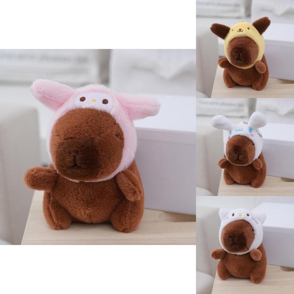 Adorable Capybara Plush Toy Bag Charm Soft Stuffed Animal Doll With Cute Design