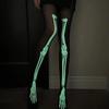 Glow-in-the-dark White Bones for Disco Dancing JK Pantyhose Halloween Hot-Selling Props: Black Glowing Pantyhose