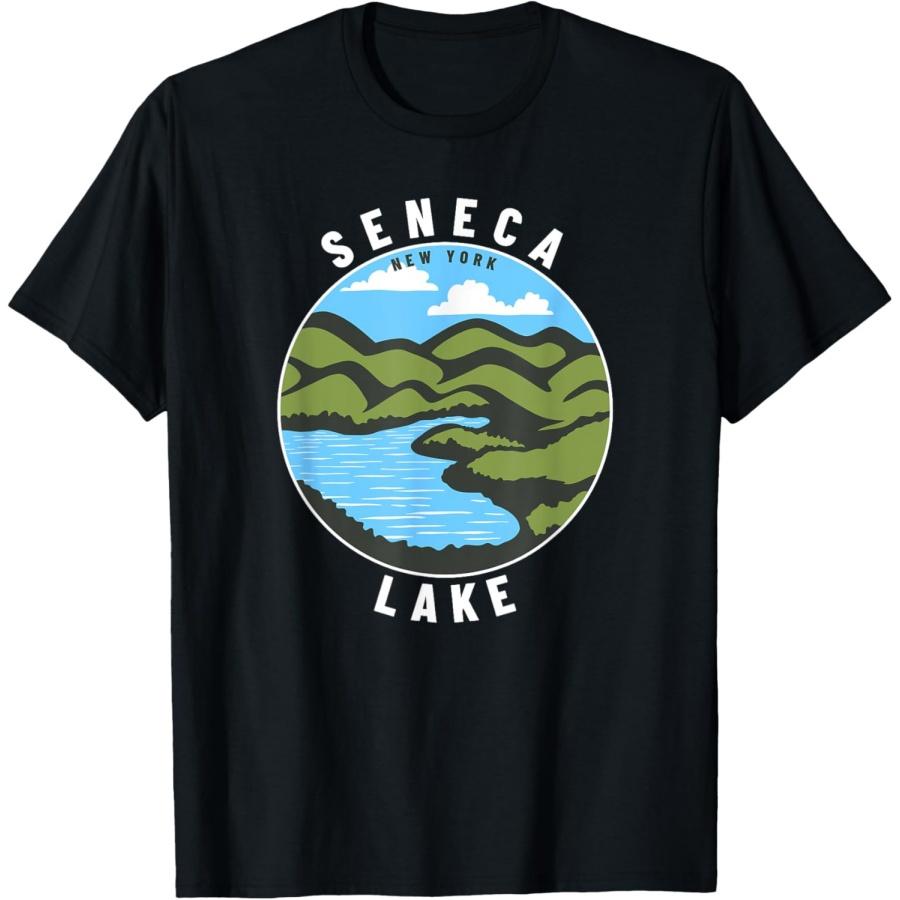 

Seneca Lake New York NY Badge Souvenir Vacation T-Shirt XXXXXL різнокольоровий