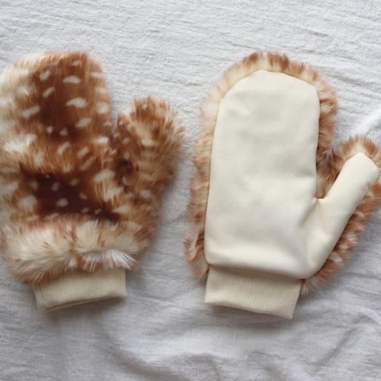 Warm Gloves Deer Pattern Thickened Plush Gloves Collar Leg Cuffs Christmas Themed Adjustable Straps Winter Headgear