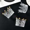 Candlestick Candle Holders 1PC Glass Crown Ornament Ring Jewelry  Nordic Gorgeous Crystal Decoration Table Living Room