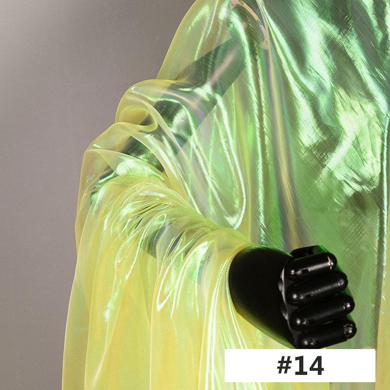Laser Farbverlauf Organza Stoff Kleid DIY Handgemachtes Kleidungsstück Stoff Weiches Garn Bühnenhintergrund Dünner Stoff Nähen Farbverlauf Tüllstoff