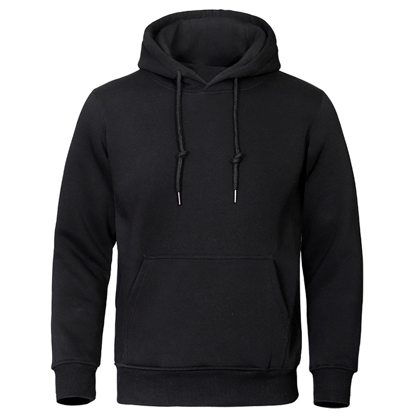 Unisex Oversized Solid Color Hoodie - Casual Spring Fleece, Long Sleeve M