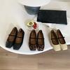 Spot~ Simple One-word Leopard Print Light Mouth Single Shoes for Women's 2025 Spring New Lazy Flat Ballet Shoes