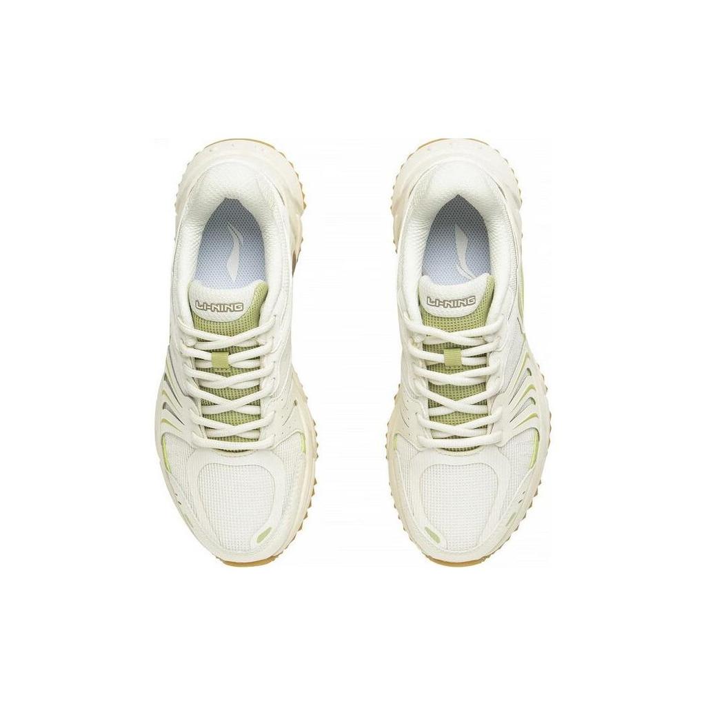Li Ning Gathering Light Abrasion Resistant Breathable Low top Running Shoes Women's White Green ARXT006-2