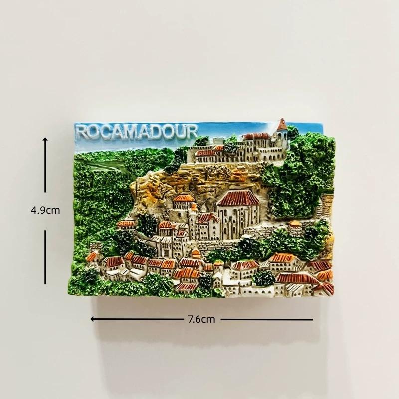 France Alsace Wine Estate Resin Fridge Magnet Stickers Travel Souvenir Gift Landscape Refrigerator Magnet Home Kitchen Decor