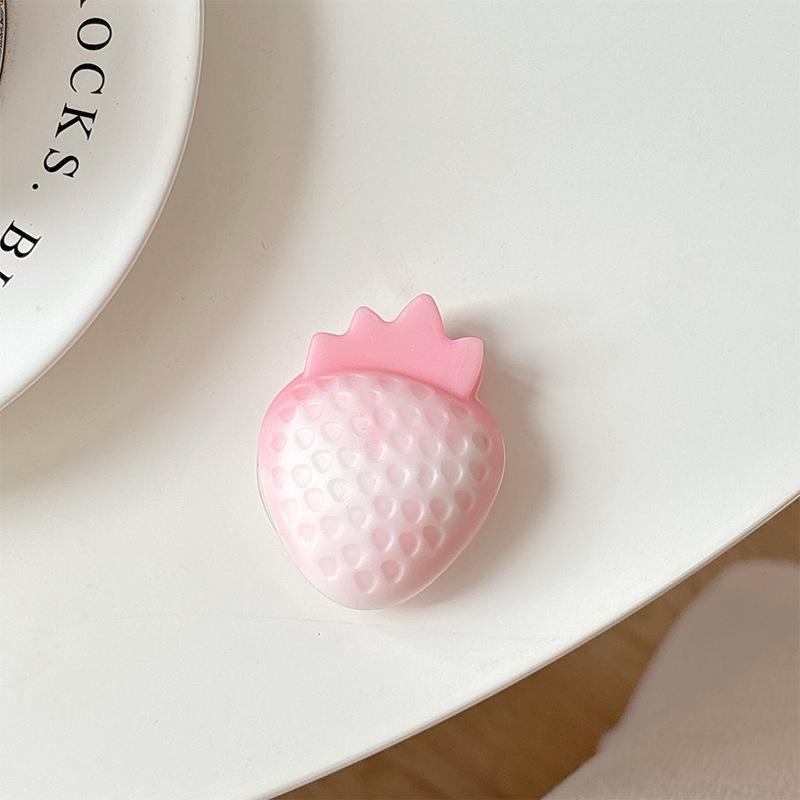 Three-Dimensional Fruit Strawberry Mobile Phone Airbag Bracket Back Sticker Retractable Lazy Desktop Bracket Watching Drama