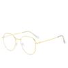 Metal Anti Blue Light Myopia Glasses Pink Gold Frame Polygon Nearsighted Spectacles 0 To -6.0