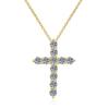 Women's Retro Moissanite Cross Pendant Necklace, S925 Sterling Silver Clavicle Chain