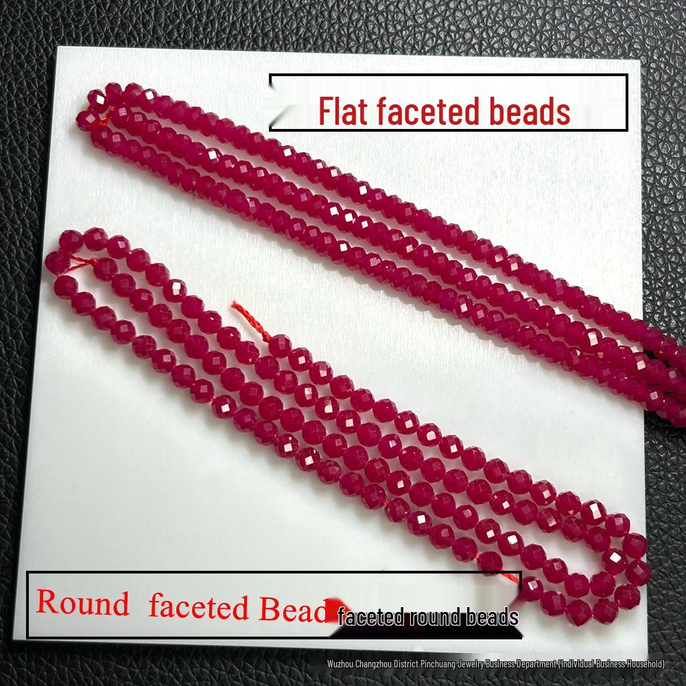 Faceted Glossy Hexagonal Teardrop Rice Beads for DIY Ruby Bracelets