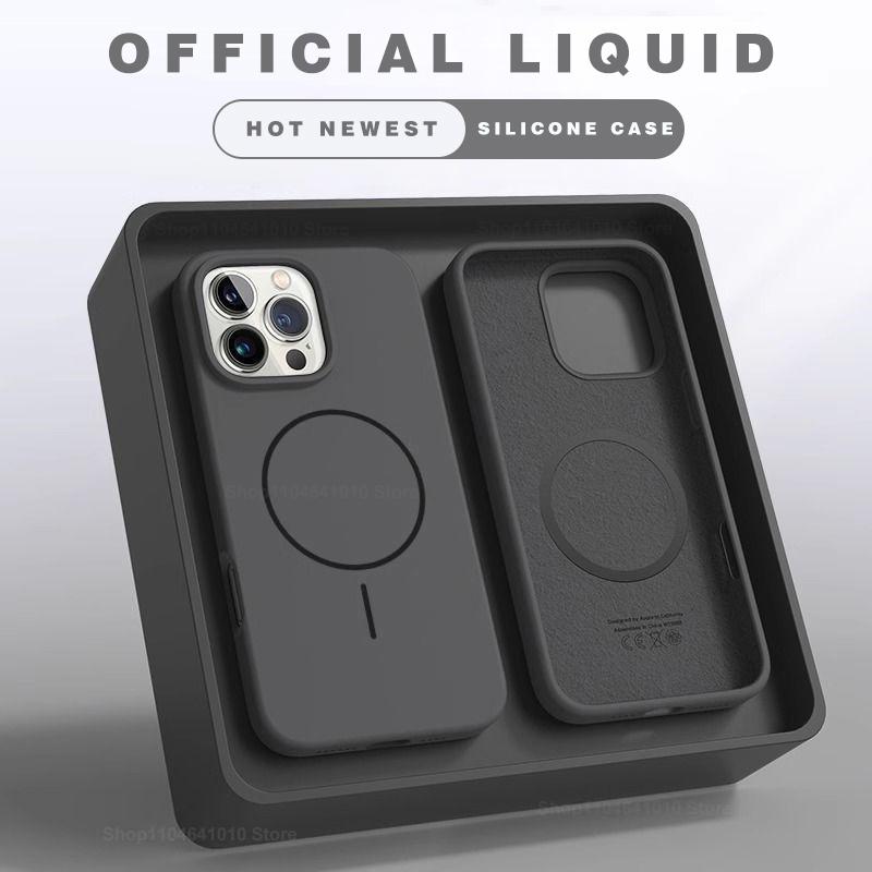 

Магнитный Чехол Для Телефона Для iPhone 15 14 16 Plus 11 17 13 16 Pro Ударопрочный Силиконовый Чехол Magsafe Беспроводная Зарядка Аксессуары Для Телефона For iPhone 11