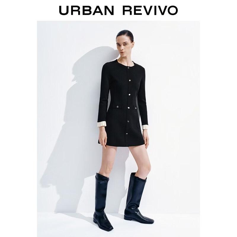 UR2026 Women's Contrast Knit Mini Dress