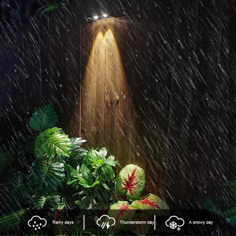 

YH0615 2PCS Solar Powered Outdoor Yard Waterproof Garden Light Wall Lamp A