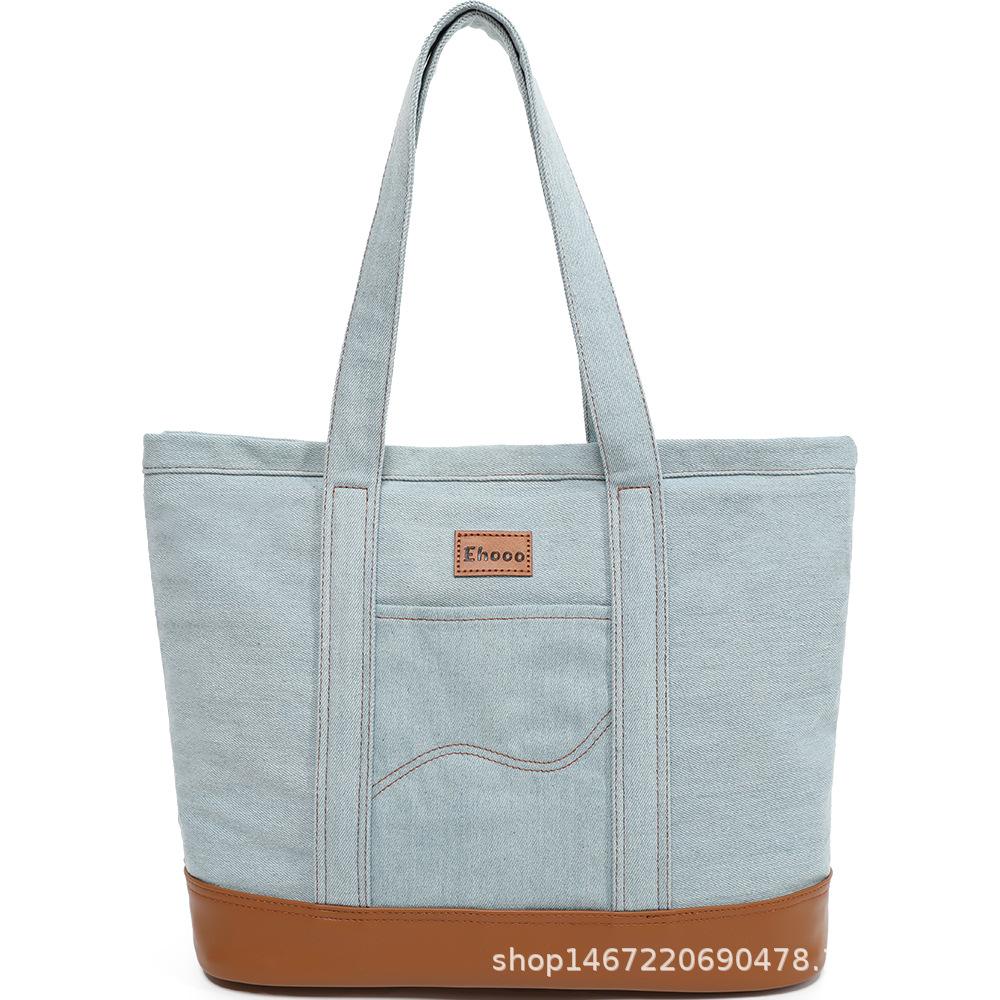 The Denim Tote Bag Is A Simple and Large-capacity Single-shoulder Bag