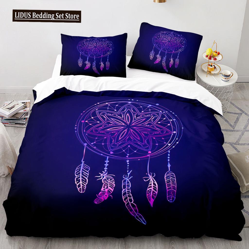 Dreamcatcher Duvet Cover Set 3D Print Feather Sun Moon Polyester Comforter Cover King Queen Twin Full Size For Kids Boys Girls