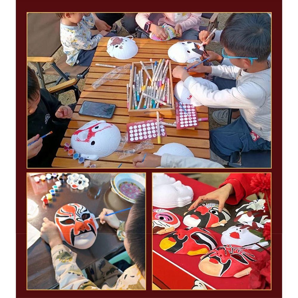 Self Made Beijing Opera Mask Craft Material Decorative Ornaments Kids DIY Mask Paint  Cosplay
