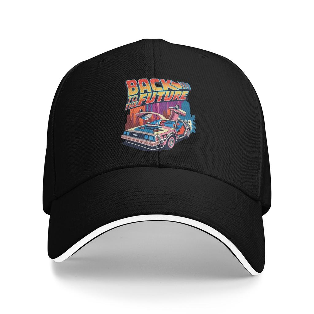 Back To The Future Retro Movie Sandwich Caps Unisex Women Vintage Time Travel Caps Golf Hats Breathable Baseball Cap Summer