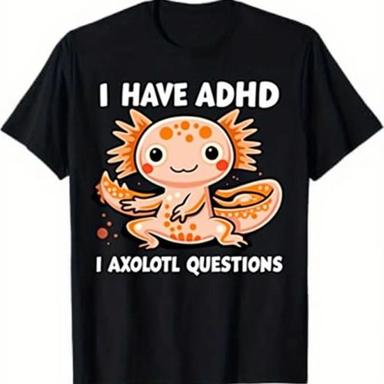 I AXOLOTL QUESTIONGS Children Boy Girl T Shirt 2026 New Summer Short Sleeve T-Shirt Cute Style kidS Casual SPORTS Tops