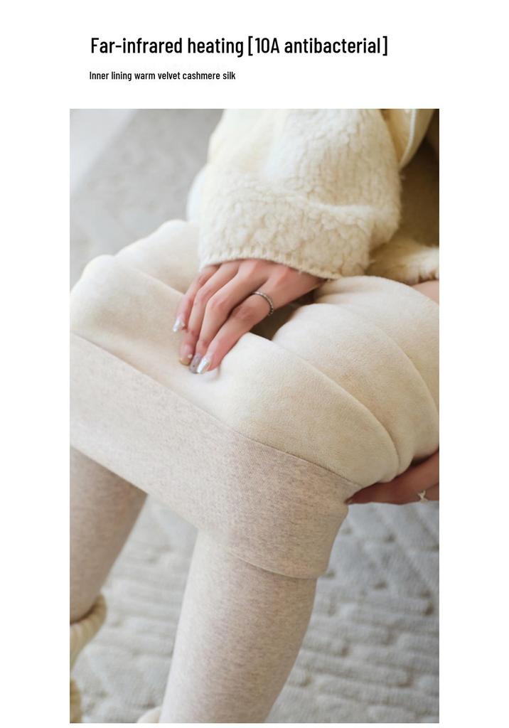 Women's Thermal High Waist Ribbed Tummy Control Slimming Base Layer Pants with Velvet, Winter 2025.