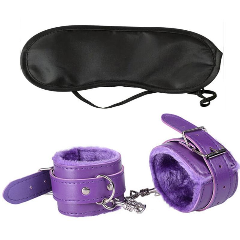 Sexy Adjustable PU Leather Plush Handcuffs Ankle Cuff Restraints BDSM Bondage Sex Toy Femdom Sex Bondage Exotic