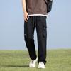 Mens Loose Straight Fit Cargo Pants Lightweight Workwear Trousers With Drawstring Waist Multiple Pockets